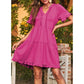 🔥🌈2026 Summer Hot Sale 49% OFF🌈Women's V Neck Ruffle Casual A-Line Flowy Swing Shift Dress