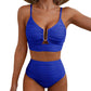 🔥 S-2XL 🌞 Női Push Up Magas Derekú Bikini 🌊👙