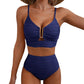 🔥 S-2XL 🌞 Női Push Up Magas Derekú Bikini 🌊👙