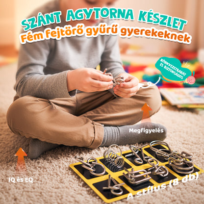 🧠Oktatási fém játékok-Kilenc egymásba kapcsolódó gyűrű👧👦