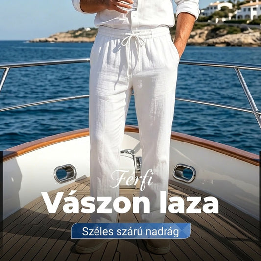 👖 Laza Viselet – Lélegző Lenvászon, Stílusos Nadrág