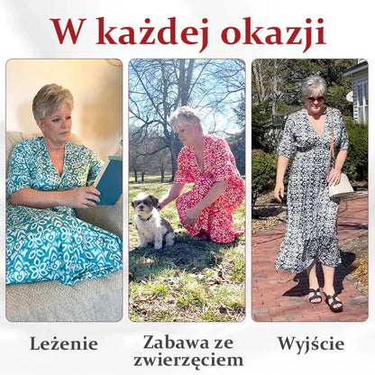 🎁V nyak virágos nyaralás tengerparti ruha laza sokoldalú hosszú szoknya