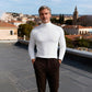 Férfi Slim Fit póló – Hosszú ujjú és Egyszínű
