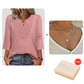 ☀️👚Top Pick - Lace-Trim V-Neck Blouse – Breathable Fabric & Flattering Drape for Work or Weekend 🌿