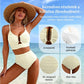 🔥 S-2XL 🌞 Női Push Up Magas Derekú Bikini 🌊👙