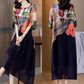 Női elegáns, folyós virágmintás plus size ruha
