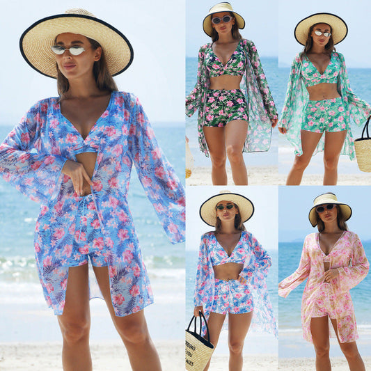 【S-2XL】👙Női 3 részes bikiniszett takarófelsővel