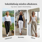 🔥🔥[S-2XL]🍃👖 Női  rugalmas derékú pamut-lenvászon széles szárú nadrág