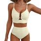 🔥 S-2XL 🌞 Női Push Up Magas Derekú Bikini 🌊👙