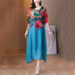 Női elegáns, folyós virágmintás plus size ruha