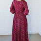 💃Női virágos rayon smocked-waist bélelt maxi ruha