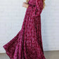 💃Női virágos rayon smocked-waist bélelt maxi ruha