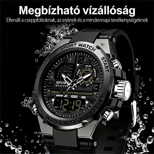⌚Férfi vízálló sportóra világító kijelzővel