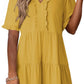 🔥🌈2026 Summer Hot Sale 49% OFF🌈Women's V Neck Ruffle Casual A-Line Flowy Swing Shift Dress