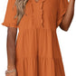 🔥🌈2026 Summer Hot Sale 49% OFF🌈Women's V Neck Ruffle Casual A-Line Flowy Swing Shift Dress