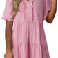 🔥🌈2026 Summer Hot Sale 49% OFF🌈Women's V Neck Ruffle Casual A-Line Flowy Swing Shift Dress