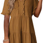 🔥🌈2026 Summer Hot Sale 49% OFF🌈Women's V Neck Ruffle Casual A-Line Flowy Swing Shift Dress