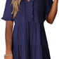 🔥🌈2026 Summer Hot Sale 49% OFF🌈Women's V Neck Ruffle Casual A-Line Flowy Swing Shift Dress