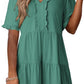 🔥🌈2026 Summer Hot Sale 49% OFF🌈Women's V Neck Ruffle Casual A-Line Flowy Swing Shift Dress