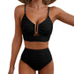 🔥 S-2XL 🌞 Női Push Up Magas Derekú Bikini 🌊👙