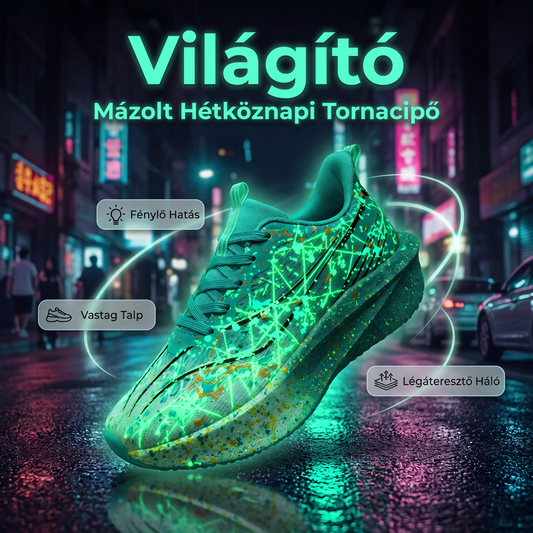 Sötétben világító fröccsöntött mintájú alkalmi sneakerek