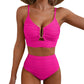 🔥 S-2XL 🌞 Női Push Up Magas Derekú Bikini 🌊👙