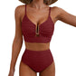 🔥 S-2XL 🌞 Női Push Up Magas Derekú Bikini 🌊👙