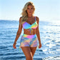 🌞👙 Női bikini szett zsinórral és mintával (rövidnadrággal) ⛱️