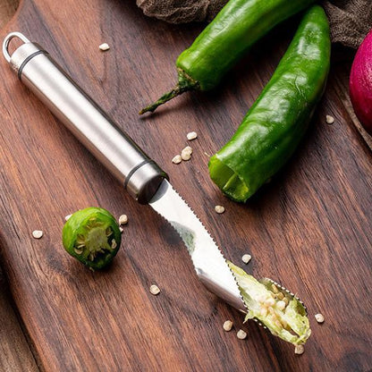🌶️Vásároljon 1-et, kapjon 1-et ingyen🌶️Rozsdamentlen acél kanál chili paprika magok eltávolításához