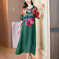 Női elegáns, folyós virágmintás plus size ruha