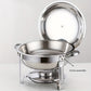 🧑‍🍳Ugyanaz, mint egy ötcsillagos büfé étteremben🍽️Rozsdamentes acél melegentartó tálca büfé szett 5QT üzemanyag-tartóval, arany színű ételmelegítő partikhoz
