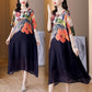 Női elegáns, folyós virágmintás plus size ruha