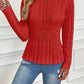 Női vastag kötött kerek nyakú peplum pulóver🧶👚