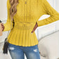 Női vastag kötött kerek nyakú peplum pulóver🧶👚