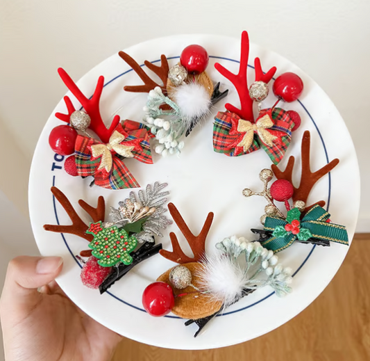 🎅Rénszarvas agancs karácsonyi hajcsatok