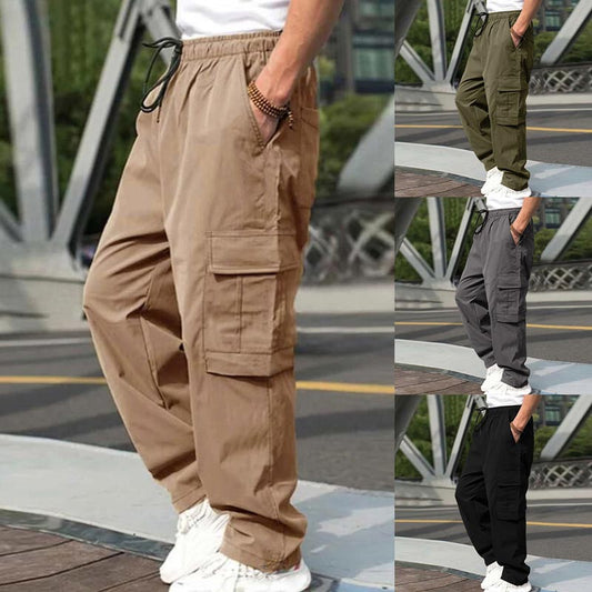 Férfi Loose Fit Casual Nadrág Több Zsebbel