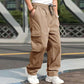 Férfi Loose Fit Casual Nadrág Több Zsebbel