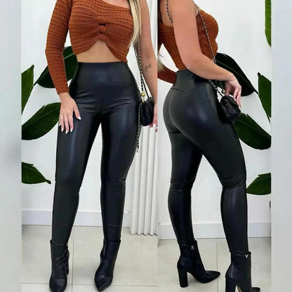 Női alkalmi PU bőr leggings💕