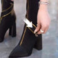 🔥🖤Pontozott orrú Chunky Heel térdmagas csizma