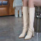 🔥🖤Pontozott orrú Chunky Heel térdmagas csizma