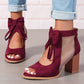 【EU 35-43】👡Női Bow Open-Toe Chunky sarok szandálok