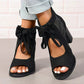 【EU 35-43】👡Női Bow Open-Toe Chunky sarok szandálok