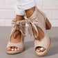 【EU 35-43】👡Női Bow Open-Toe Chunky sarok szandálok