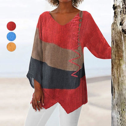 🔥👚【M-4XL】🌸Vintage nyomtatott hosszú ujjú póló