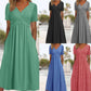 【S-3XL】👗Női V-nyakú rövid ujjú hosszú ruhák