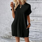 【S-2XL】👗Elegáns egyszínű ruha zsebekkel nőknek