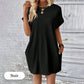 【S-2XL】👗Elegáns egyszínű ruha zsebekkel nőknek