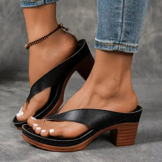 Női nyári Chunky Heel Flip Flopok