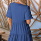 🔥🌈2026 Summer Hot Sale 49% OFF🌈Women's V Neck Ruffle Casual A-Line Flowy Swing Shift Dress