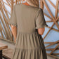 🔥🌈2026 Summer Hot Sale 49% OFF🌈Women's V Neck Ruffle Casual A-Line Flowy Swing Shift Dress